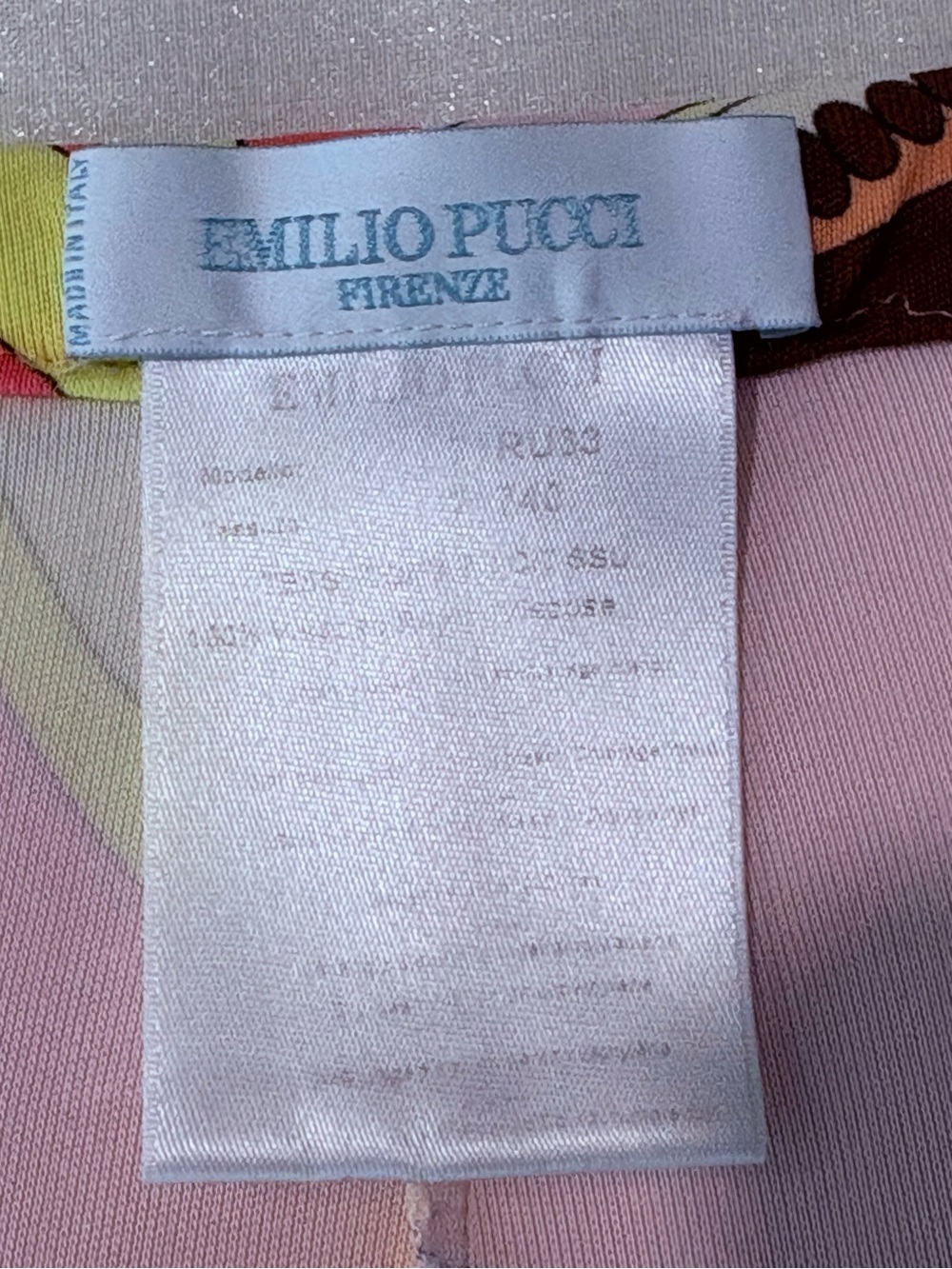 Auth Emilio Pucci Vibrant Abstract Print Wide Leg Jersey Knit Pants IT 44/US 10 - Picture 6 of 11